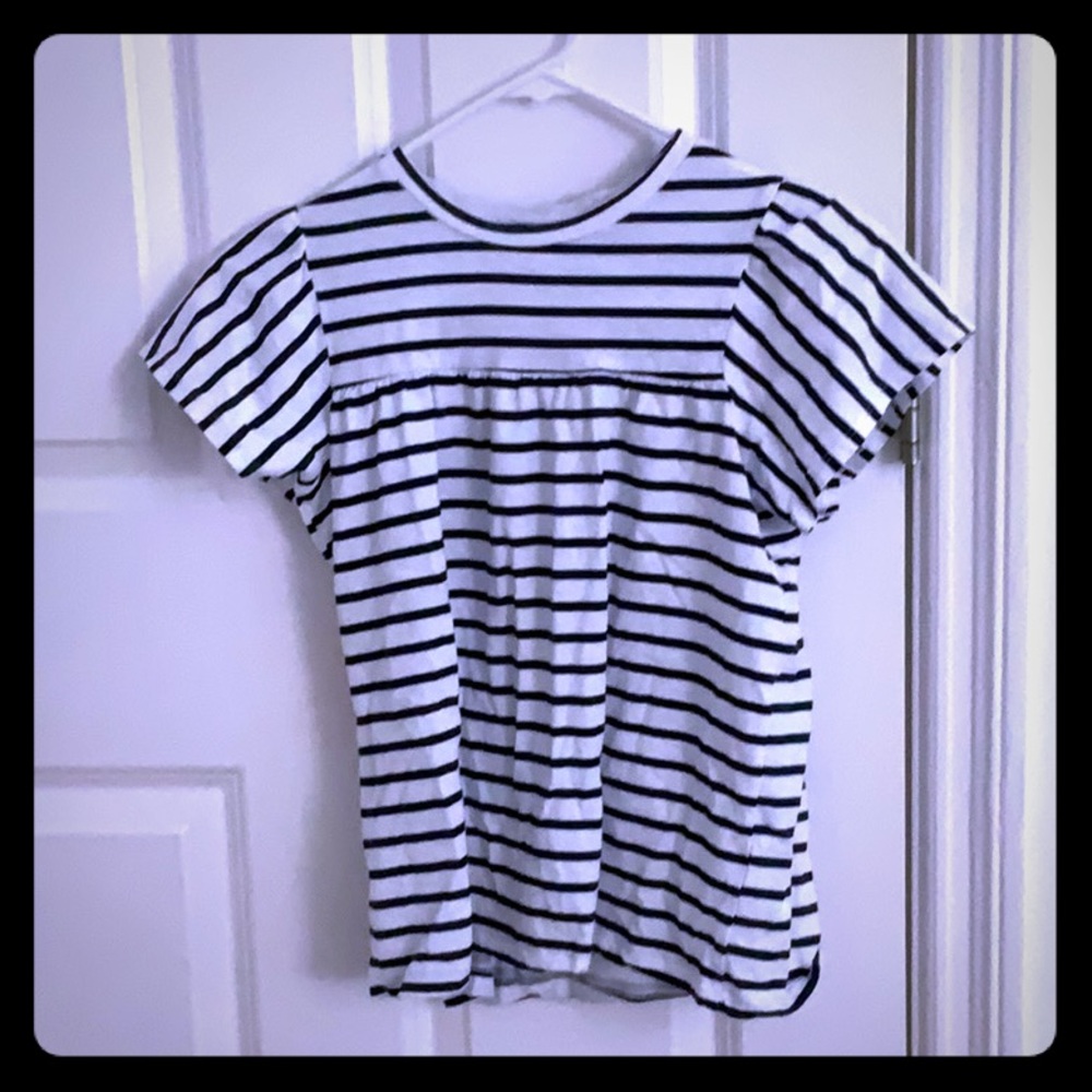 Navy and white striped proofed tee shirt